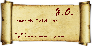 Hemrich Ovidiusz névjegykártya
